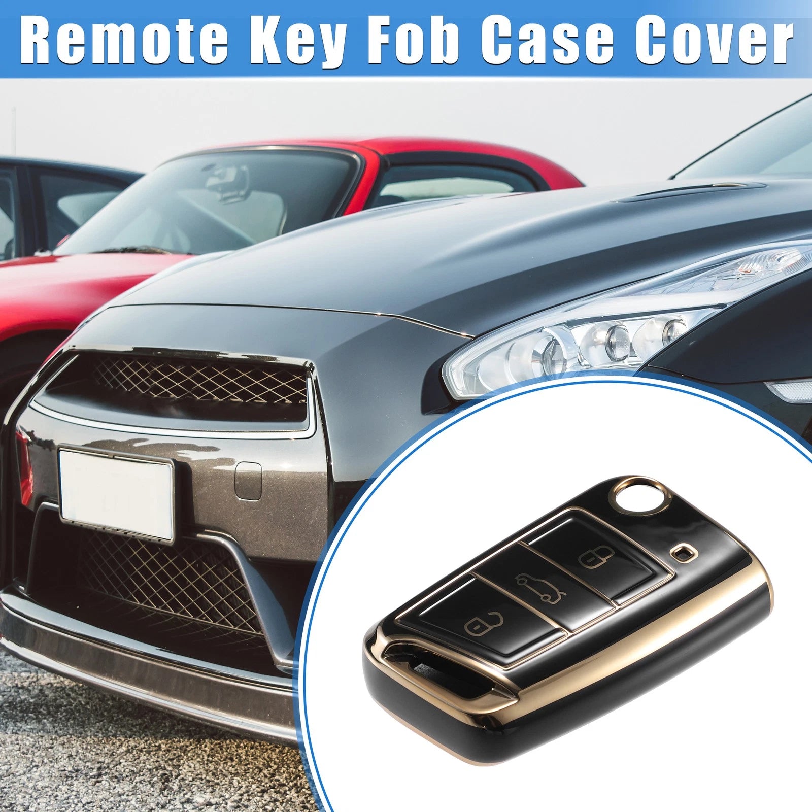 Remote Key Fob Case Cover 3 Buttons for Volkswagen Golf 7 (2014–2020)