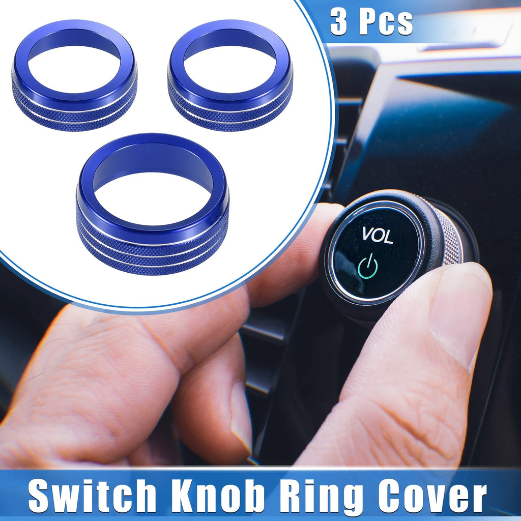3 Pcs AC Audio Tune Switch Knob Ring Cover Replacement for Dodge Dart (2012–2018)