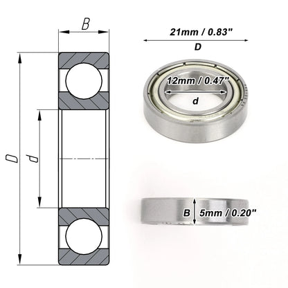Deep Groove Ball Bearing 6801ZZ for Scooter Skateboard Wheel (P0)