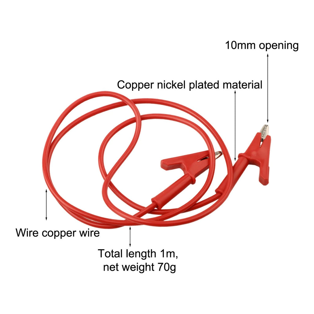 Set of 4 Crocodile Clip Electrical Testing Leads 100cm