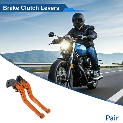 Short Brake Clutch Levers for Honda CBR1000RR 2008–2019 (Orange, 1 Pair)