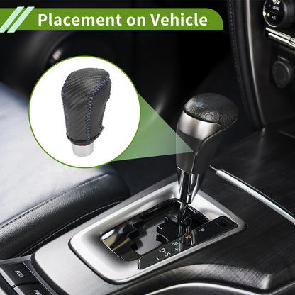 1 Pc Gear Shift Knob Cover for Honda Civic (2016–2021) Black Carbon Fiber Blue