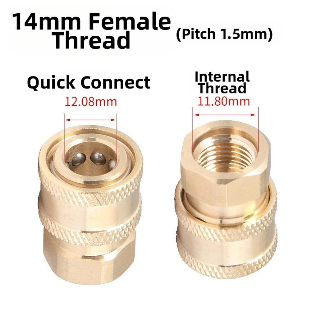 Foam Tool Adapter M14x15 Quick Connect Brass Fitting for Pressure Washer