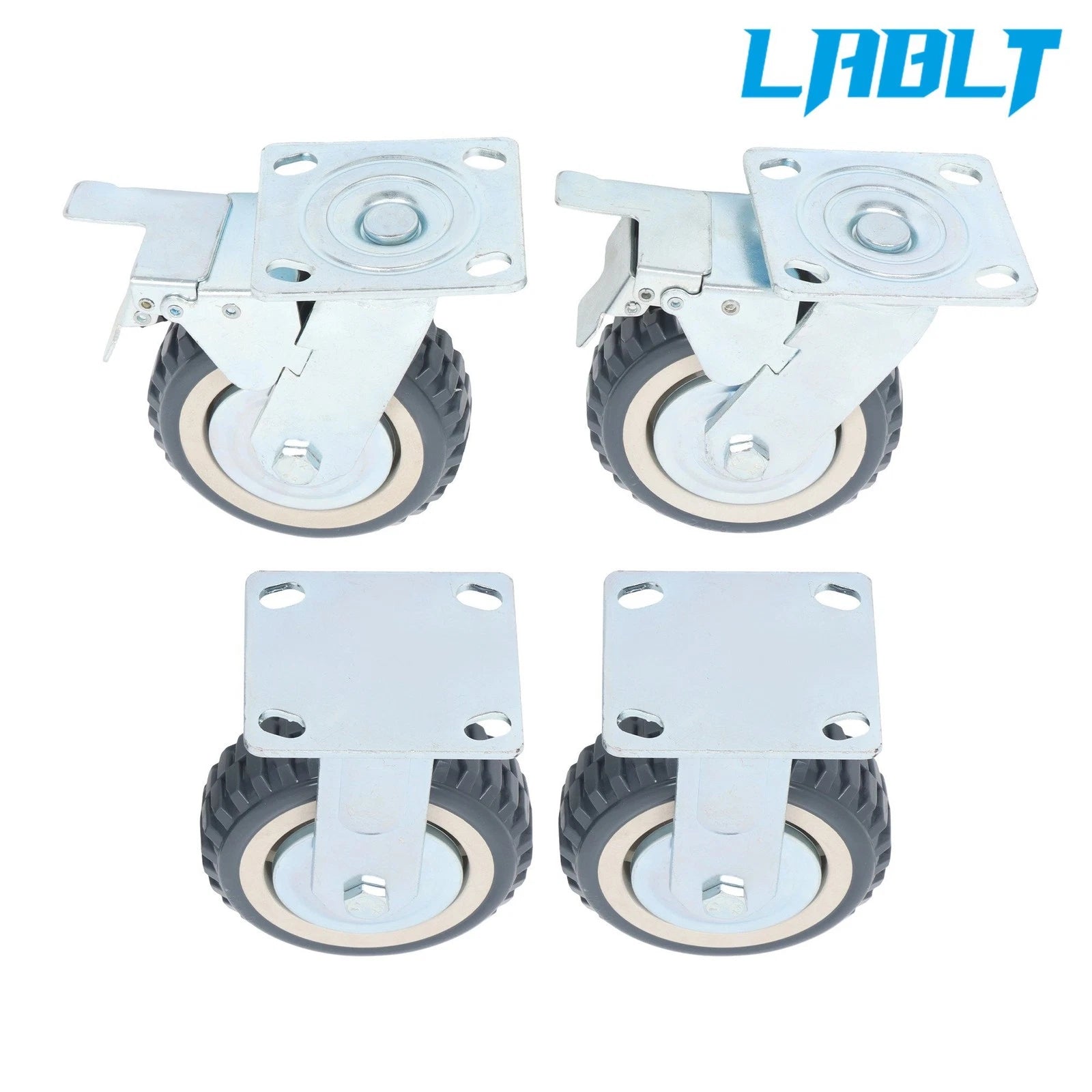 4X 6" PU Casters for Various Applications (Includes 2 Straight & 2 Swivel)