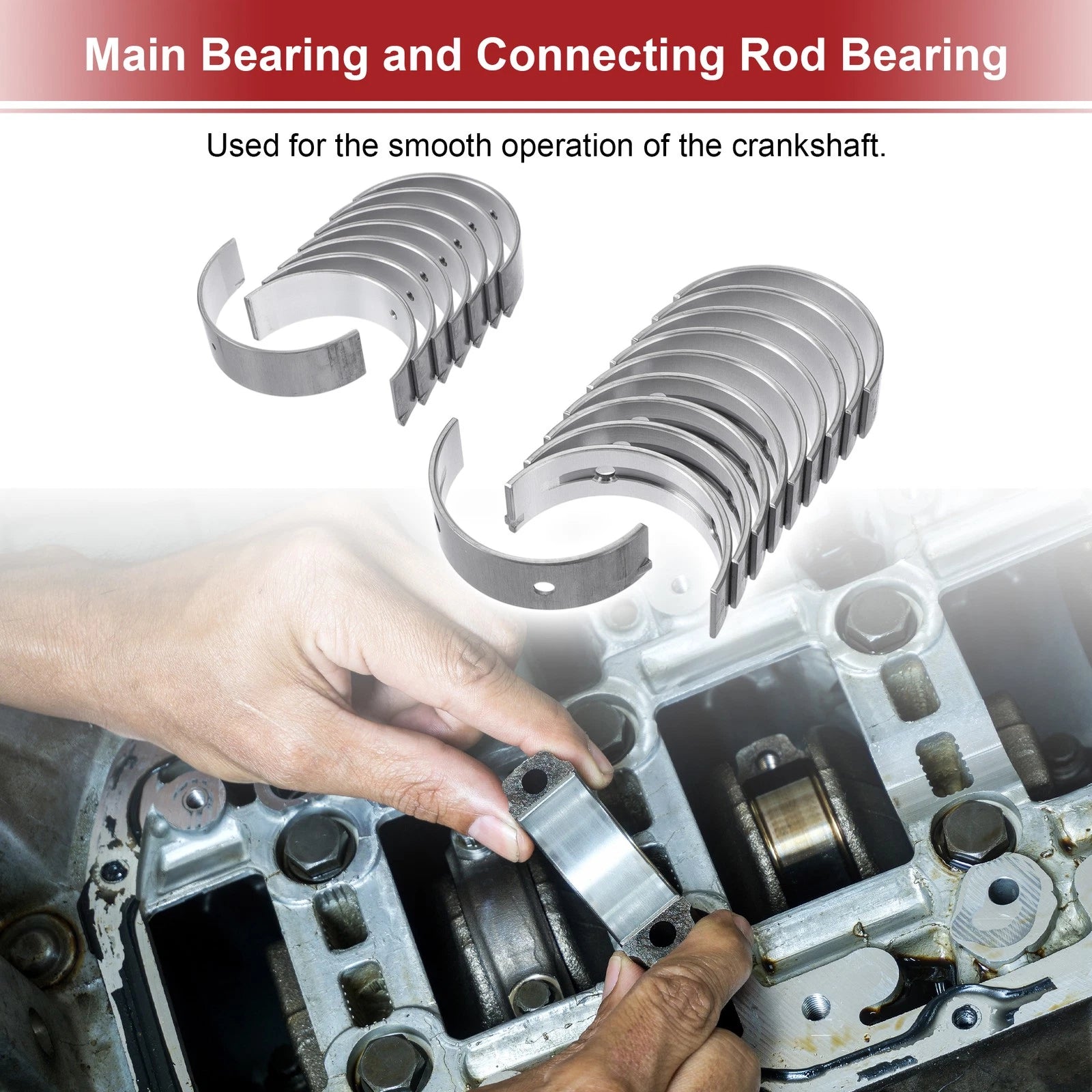 Engine Main and Connecting Rod Bearing Kit for Hyundai Sonata (2006–2010)