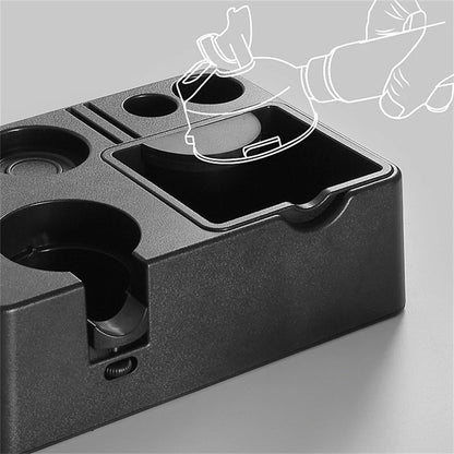 Espresso Tamping Station with Adjustable Height for Coffee Preparation