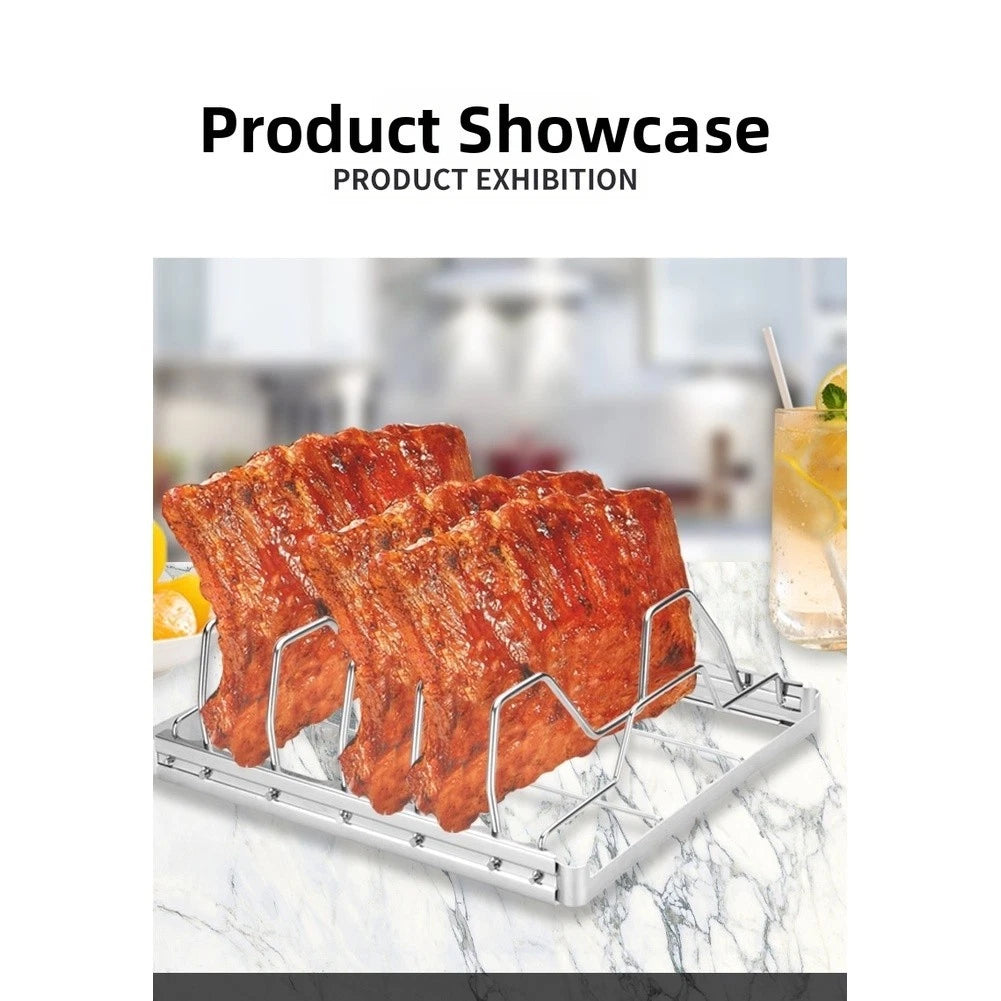Foldable BBQ Grill Rack for Camping Picnic Meat Grilling