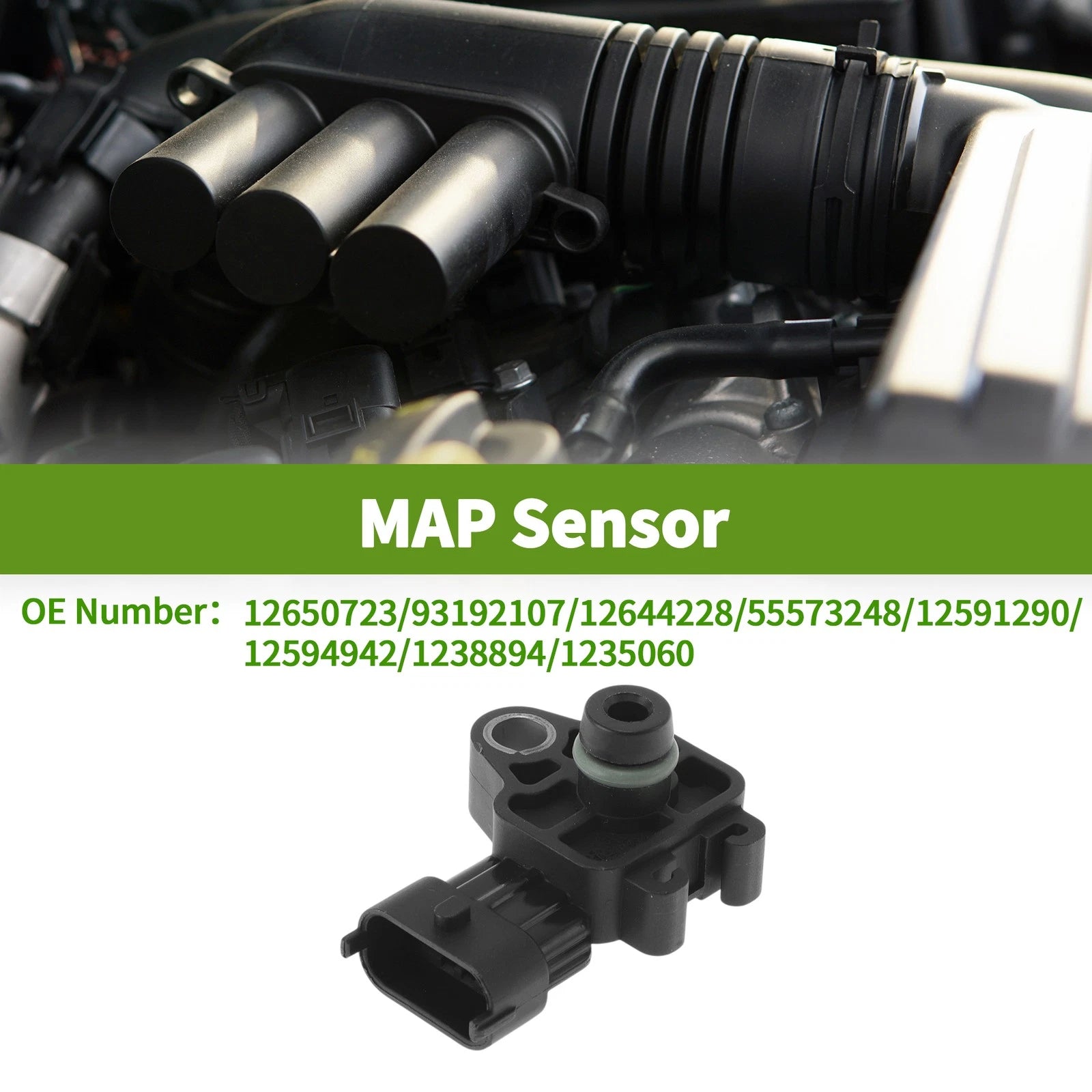 MAP Sensor for Chevrolet Aveo 1.4 1.6 (2004–2011) - Part No. 12650723