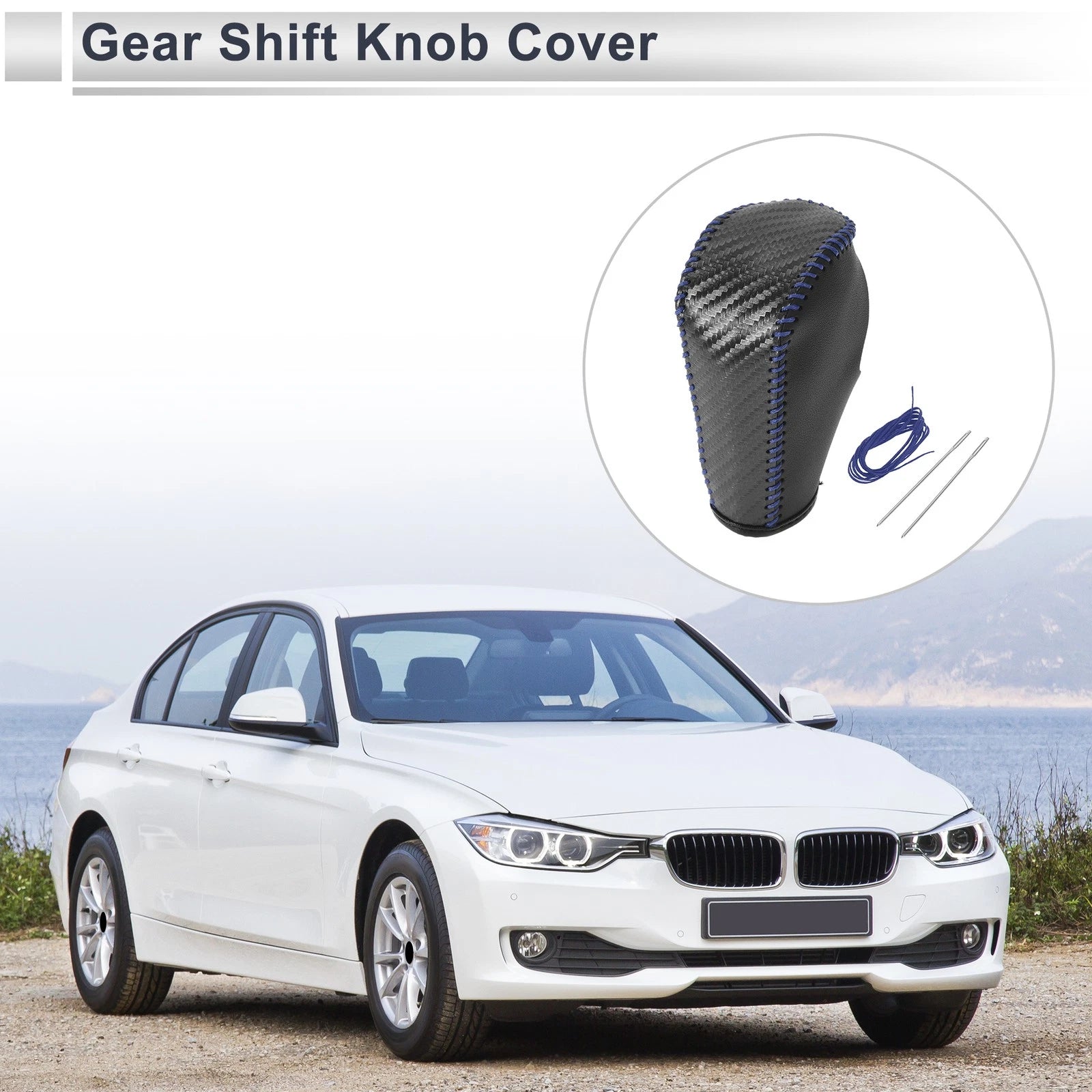 Gear Shift Knob Cover Replacement for BMW 3 Series (2004–2012) Carbon Fiber