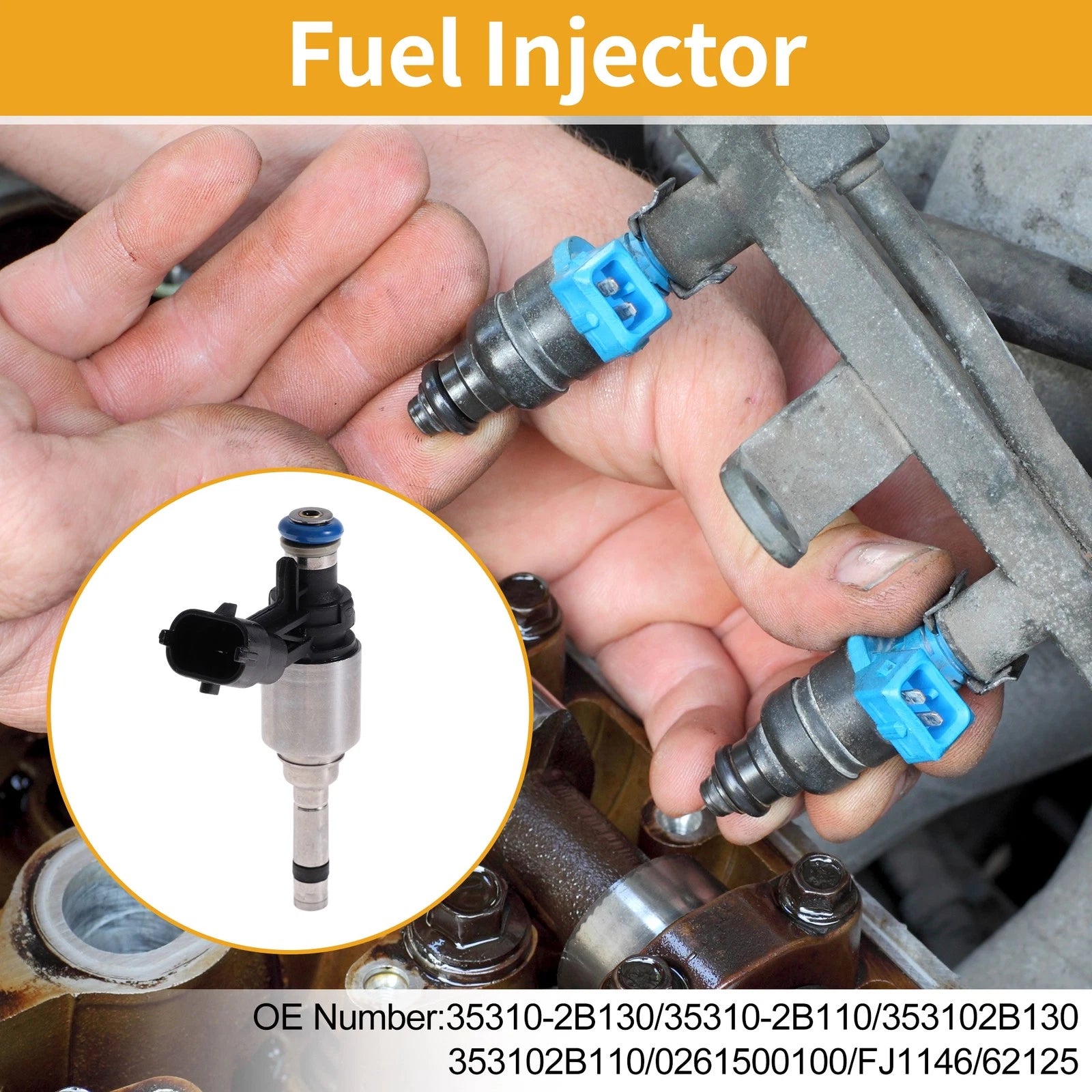 Fuel Injector Replacement for Hyundai Accent GLS GS SE 1.6L (2012–2014)