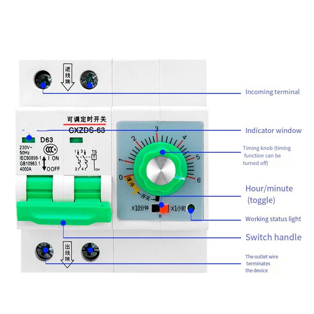 Adjustable Mechanical Time Switch for High Power Usage
