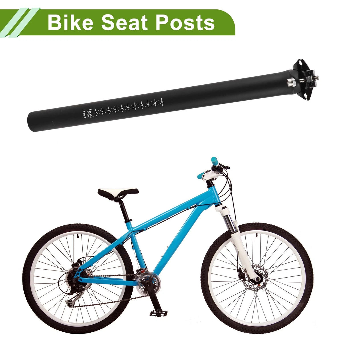 Seatpost Suspension 30.8x400mm for Bike Saddle Post Matte Black Carbon Fiber