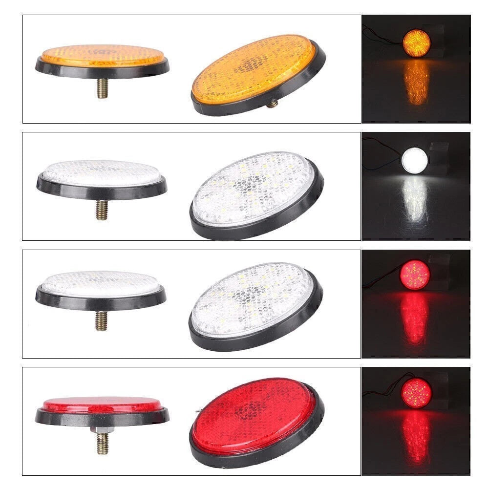 LED Reflector Tail Brake Stop Marker Lights for Universal Fit (Auto)