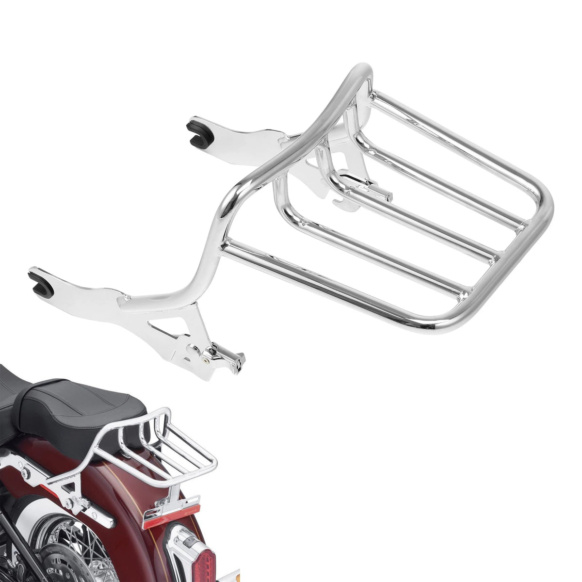 2X Luggage Rack for Harley Softail Slim FLSL Deluxe (2018–2025) Chrome