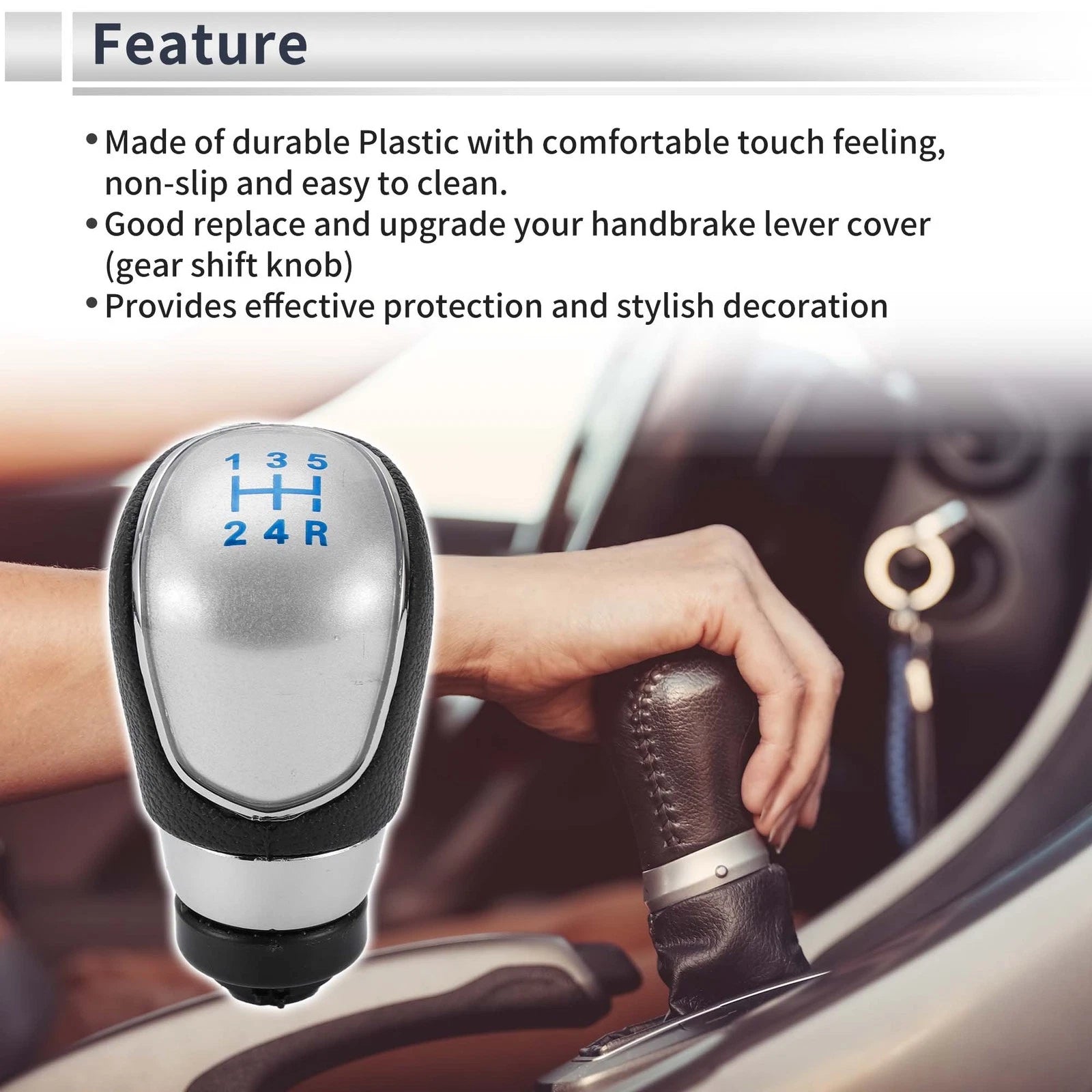 5 Speed Shift Knob for Ford Focus MK2 FL (2008–2011) Plastic Blue Black Silver
