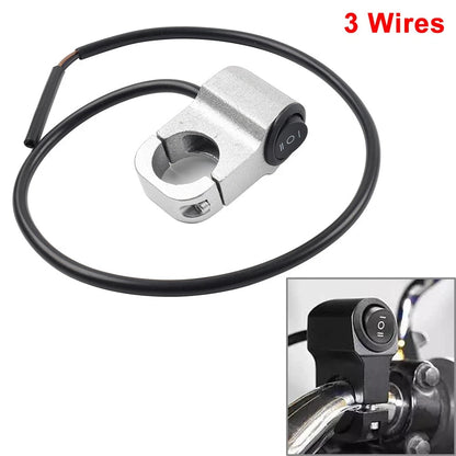 Motorcycle Handlebar 7/8" On Off Switch ATV Headlight Fog Spot Light Silver