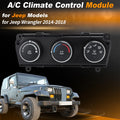 A/C Heater Climate Control Module Panel 68197433AB for Jeep Wrangler (2014–2018)