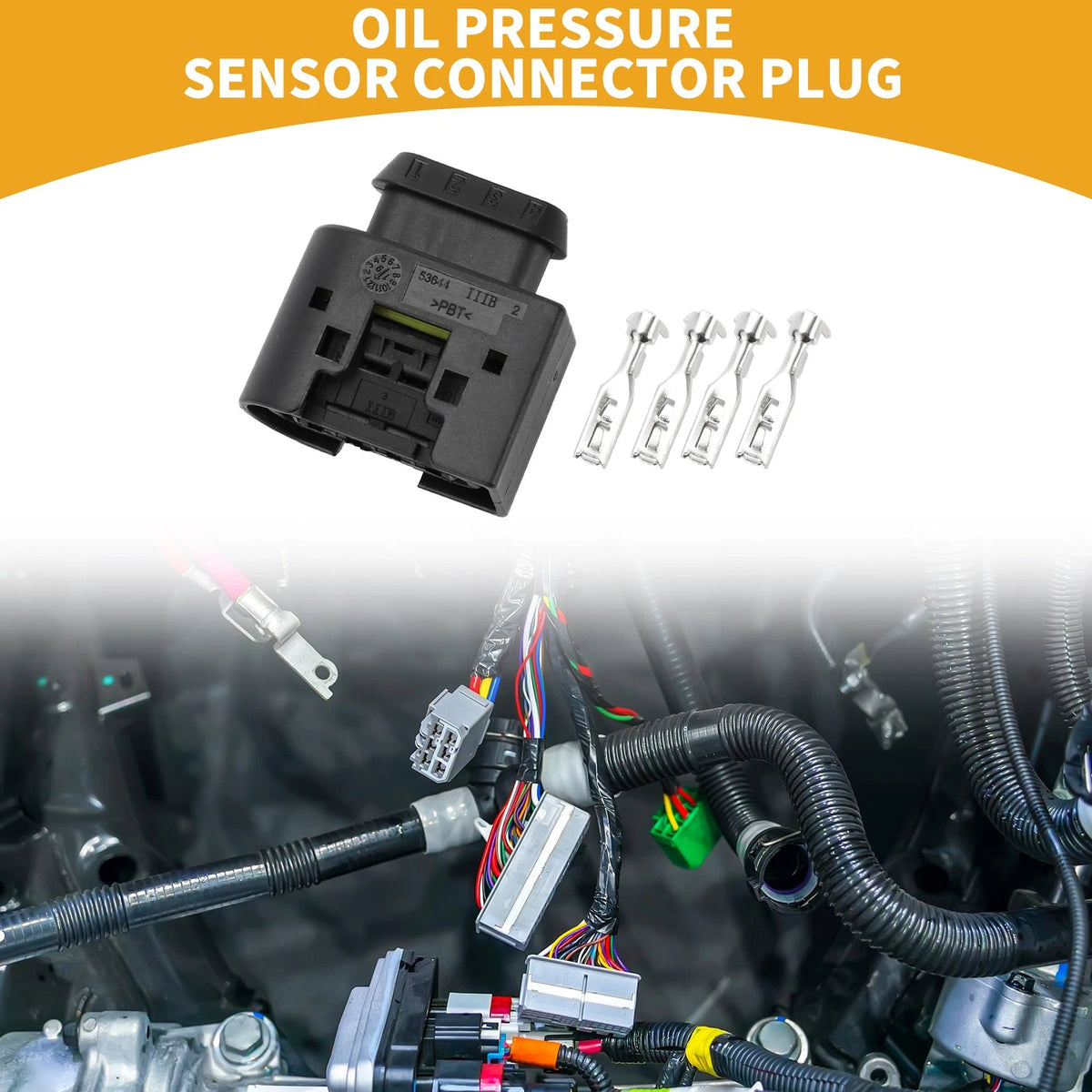 Oil Pressure Sensor Connector Plug 4 Pin Replacement for BMW (2010–2020)