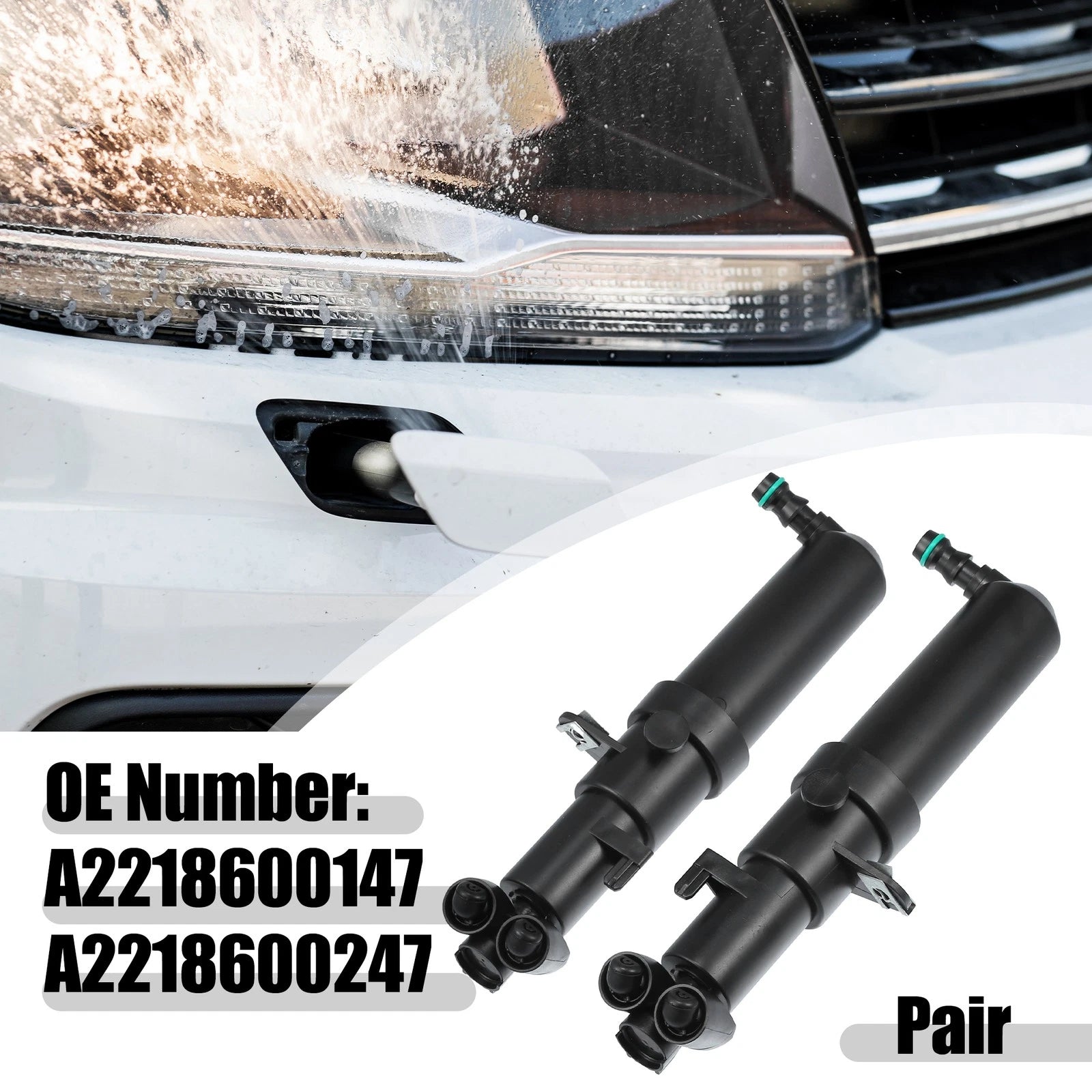 Headlight Washer Nozzle Front Pair for Mercedes-Benz CL550 CL600 (2007–2014)
