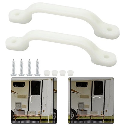 2X RV Door Handles for Trailer Camper Bathroom Doors (White)