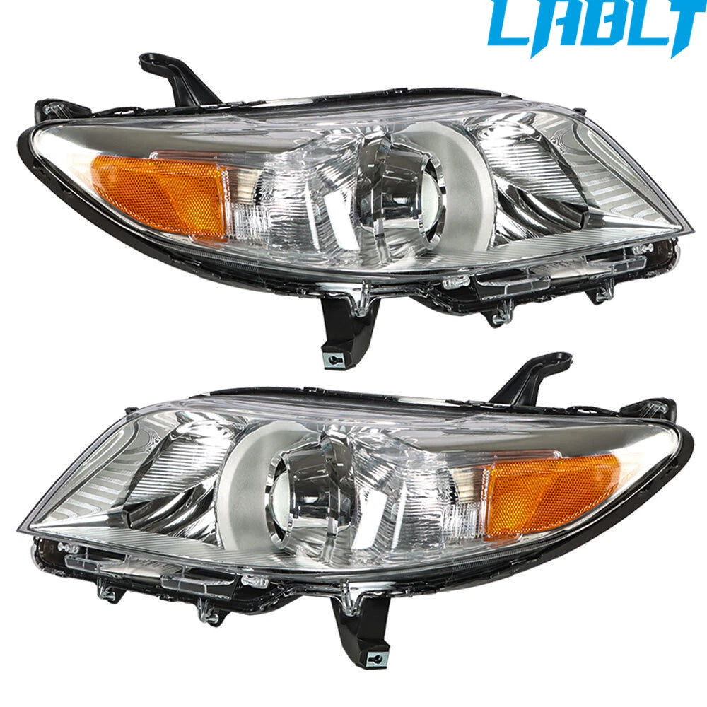 Set of 2 Chrome Halogen Headlights for Toyota Sienna (2011–2020)