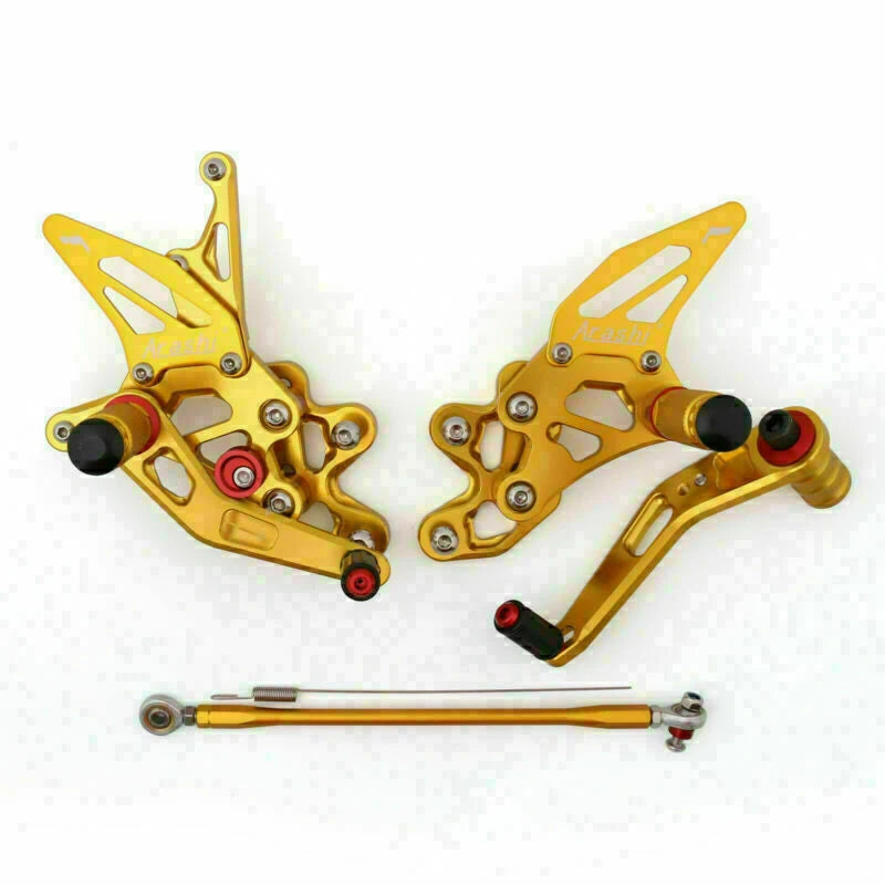 Aluminum Rearsets Footpegs Pedals for Suzuki GSX-R 600 750 (2011–2019) Gold T9