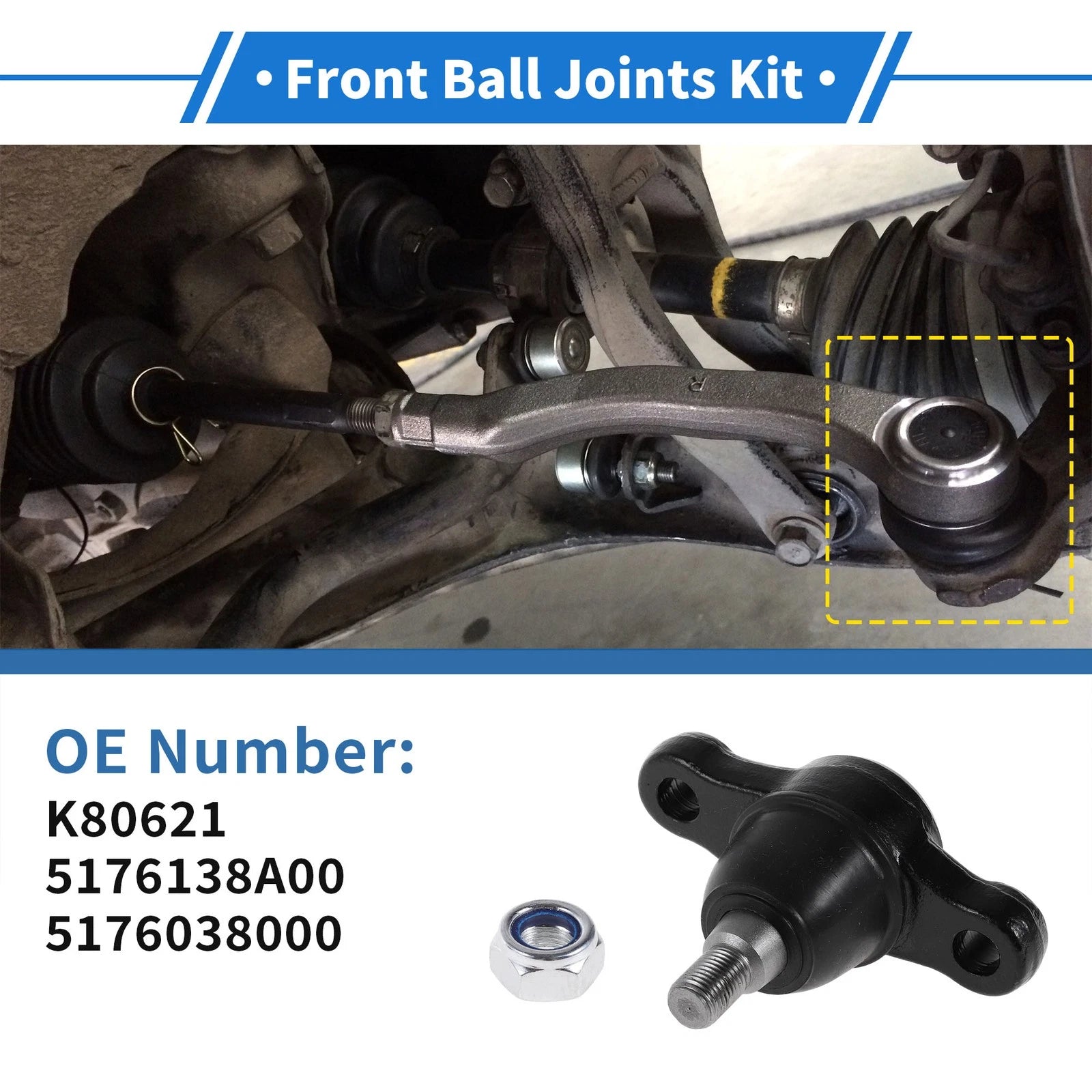 2 Pcs Front Lower Ball Joints Replacement for Hyundai Sonata (1998–2005)