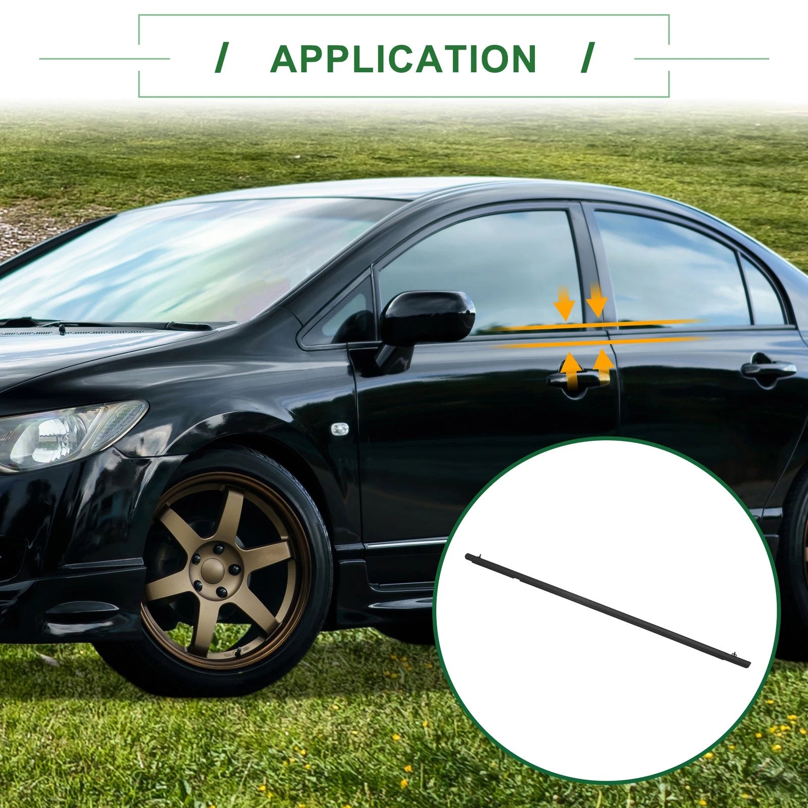 Rear Left Window Weatherstrip Seal Replacement for Honda Civic (2006–2011)