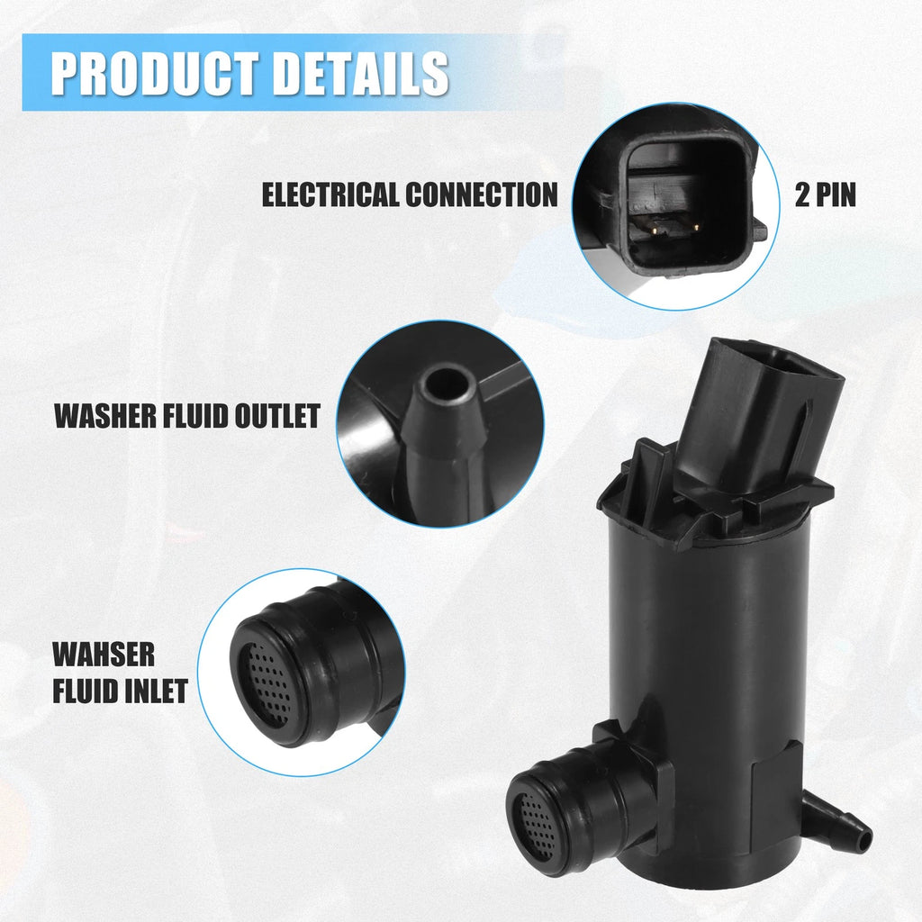 Windshield Washer Pump Motor Replacement for Hyundai Accent (2006–2011)