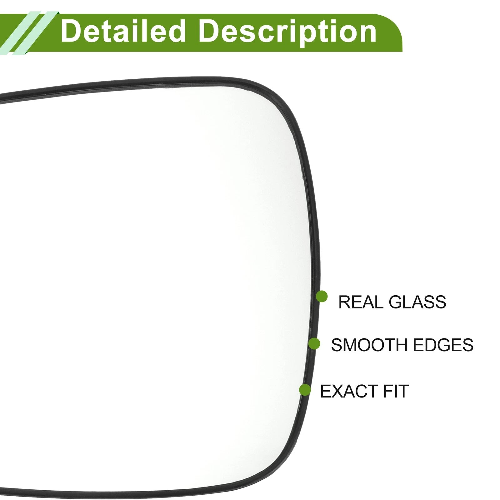 Left Side Mirror Glass Non Heated Replacement for Hyundai Accent (2011–2017)