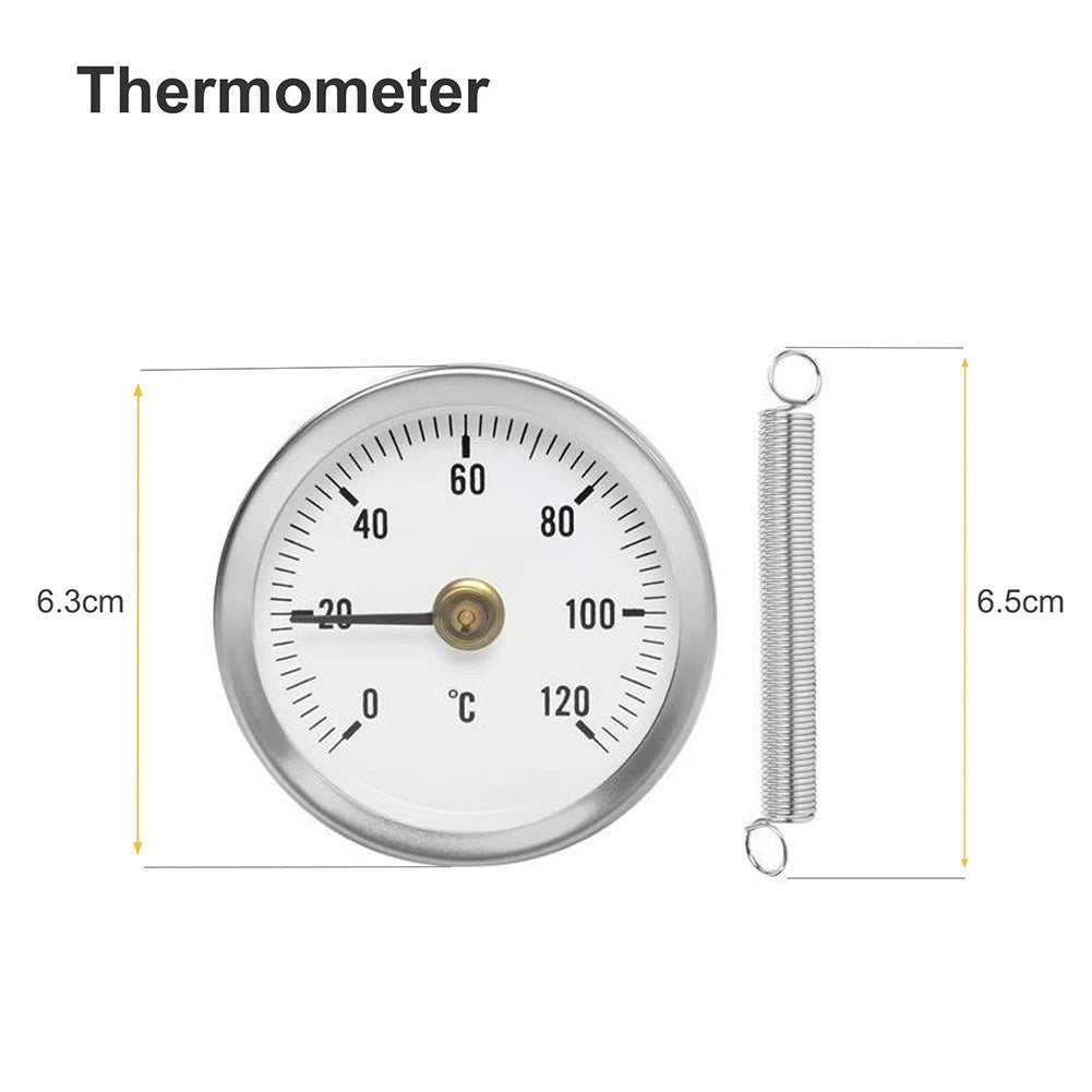 Bimetal Spring Thermometer for Practical Pipe Applications