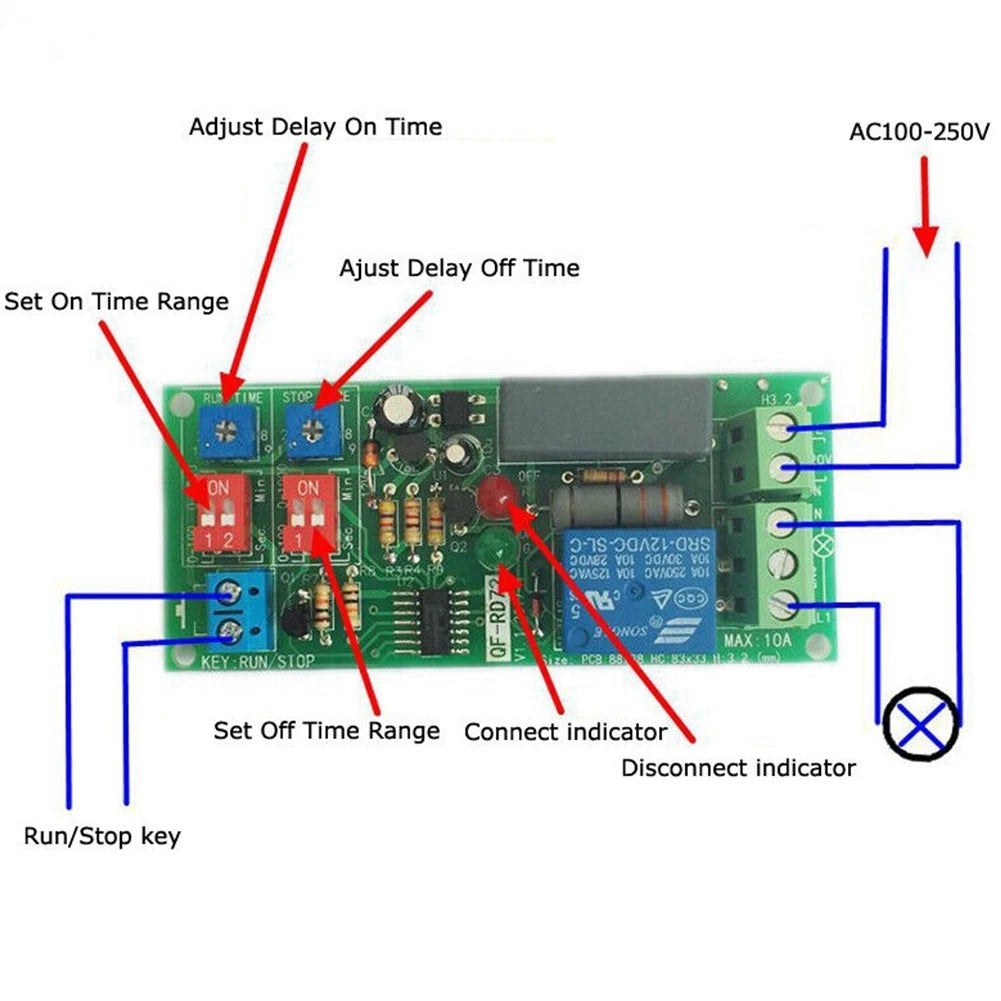 Start/Stop Function Relay Module Switch for Automotive (100mm x 88mm x 22mm)