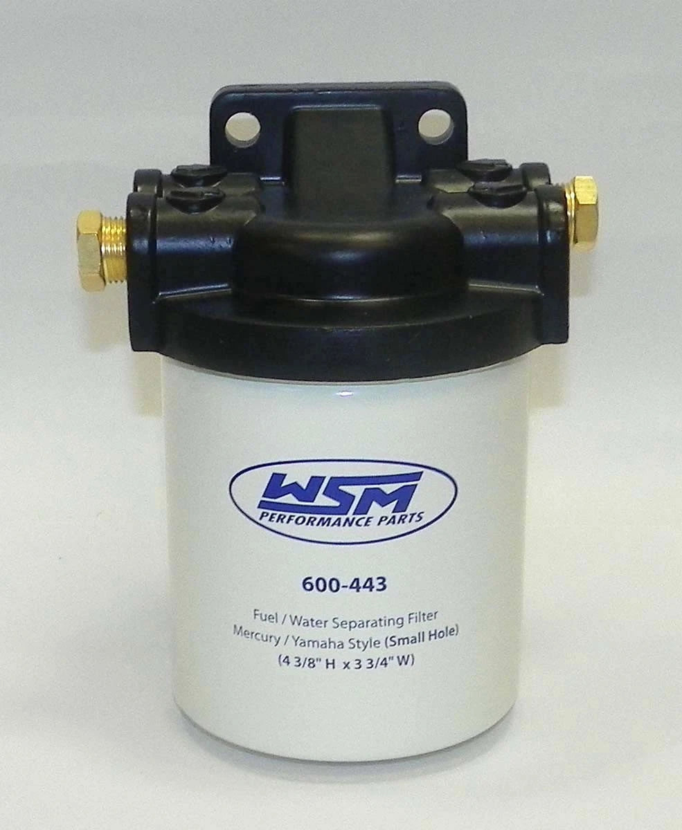 WSM Fuel Water Separator for Mercury Yamaha (21 Micron, 3/8 NPT, 600-443-01K)