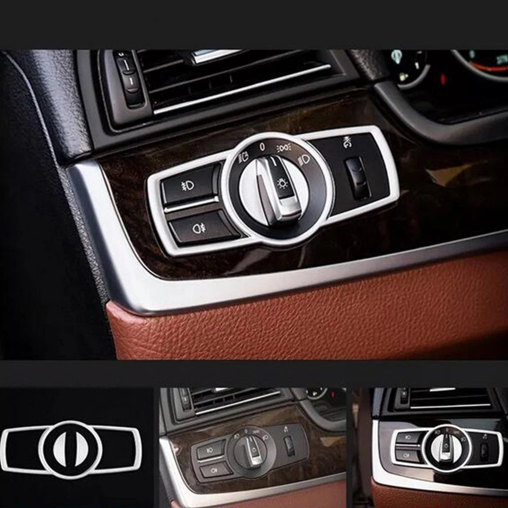 For BMW 5 7 Series X3 Car Center Console Headlight Switch Button Cover Trim