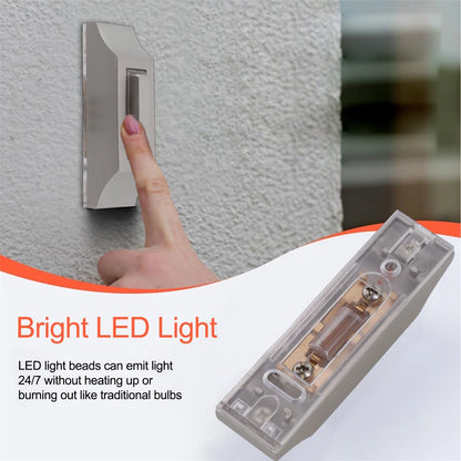 Weatherproof Wired LED Doorbell Button for Universal Use