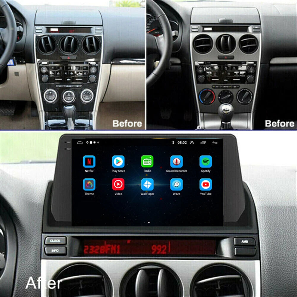 9" Android 12.0 Stereo Radio GPS Nav Head Unit for Mazda 6 (2002–2008)