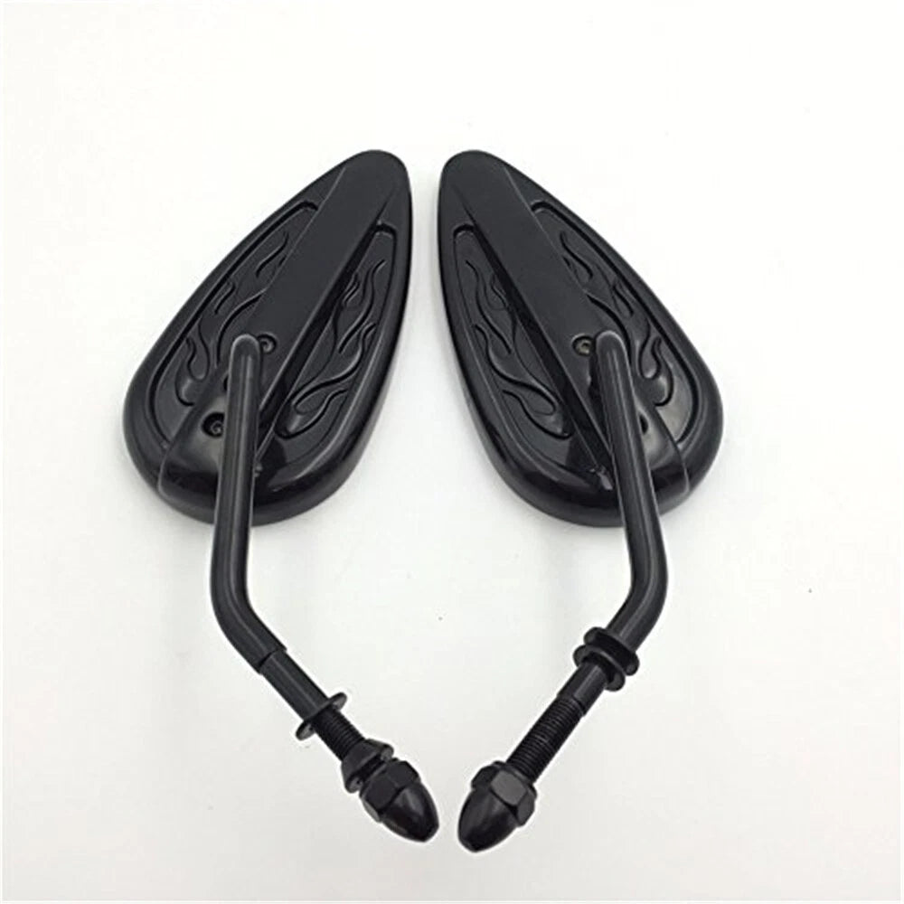 Furious Black Flame Mirrors for Harley Sportster Dyna Touring Softail