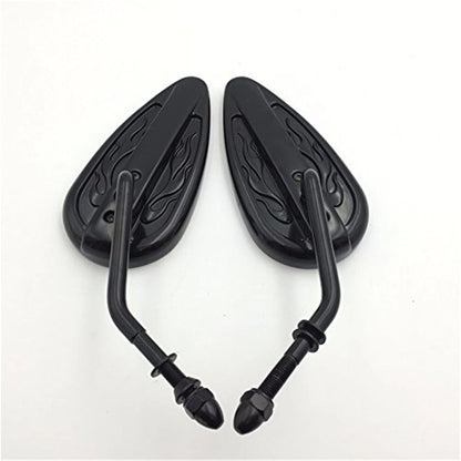 Furious Black Flame Mirrors for Harley Sportster Dyna Touring Softail