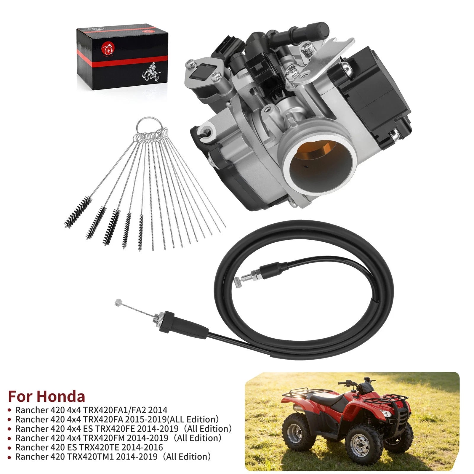 Throttle Body w/ Cable for Honda Rancher 420 FA/FE/FM/TE/TM1 (2014–2019) 16400-HR3-A42