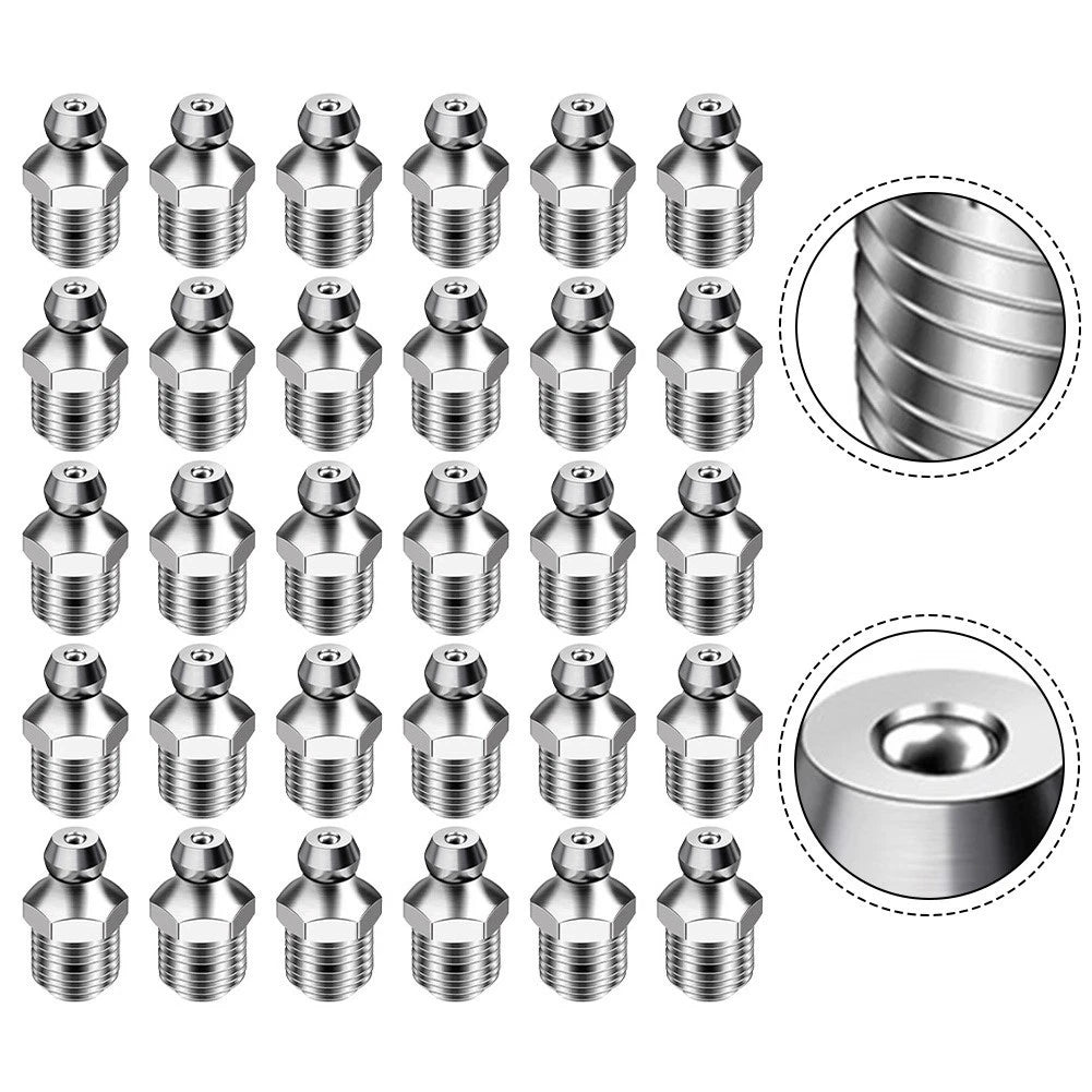 30pcs Zerk Grease Fittings for Construction Tools and Agricultural Machines