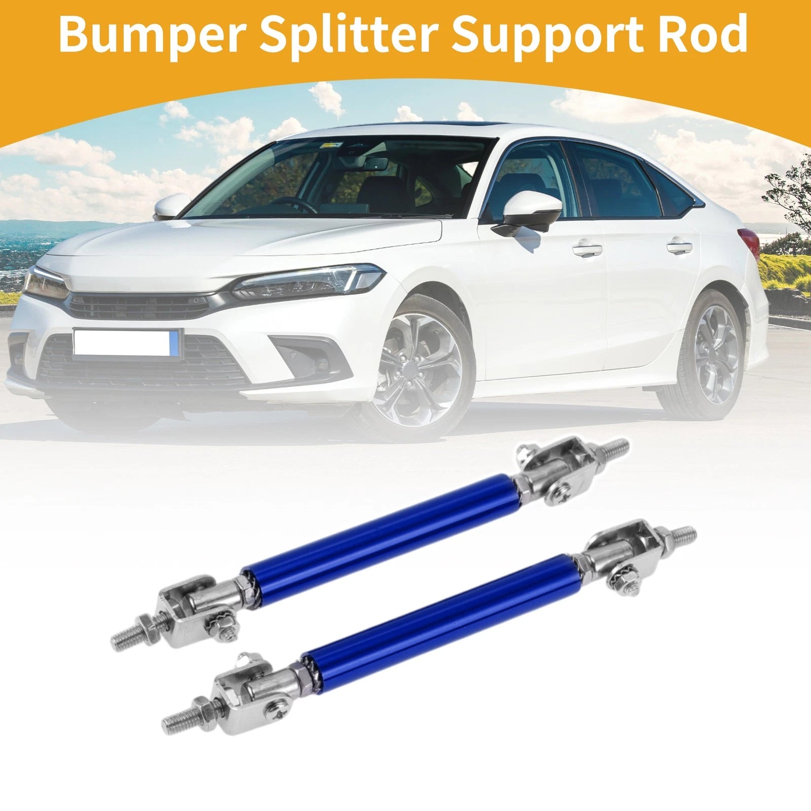 2X Adjustable Front Bumper Lip Splitter Strut Rod for Universal Fit