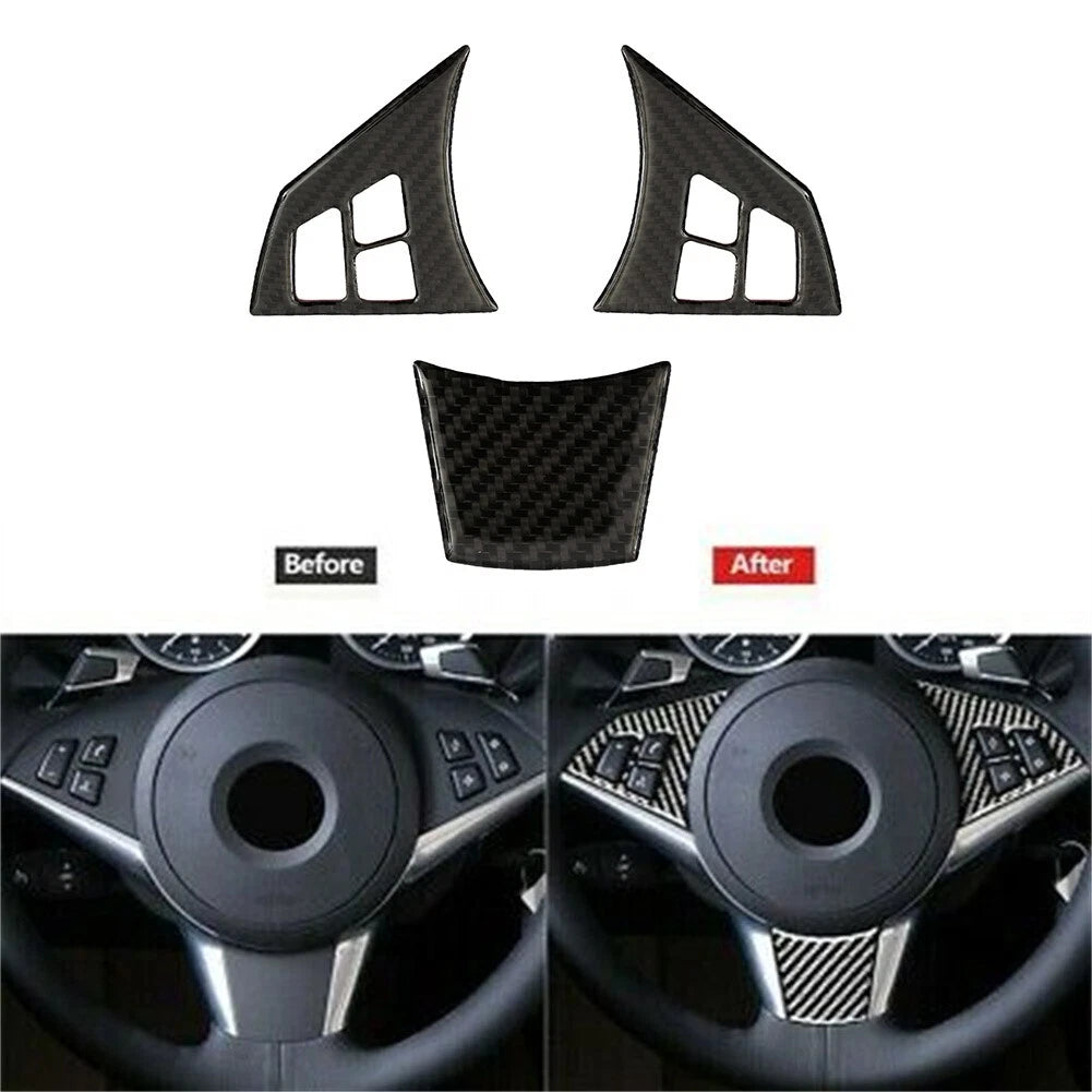 Carbon Fiber Steering Wheel Trim for BMW E60 5 Series (2004–2010)