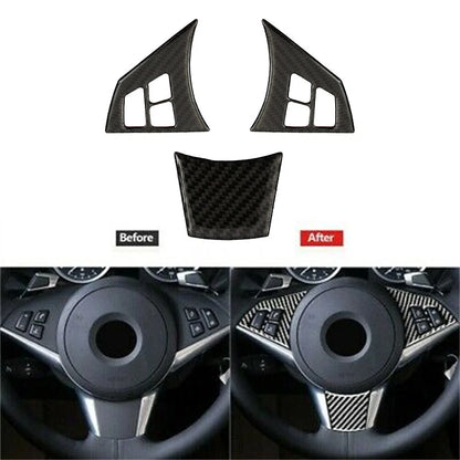Carbon Fiber Steering Wheel Trim for BMW E60 5 Series (2004–2010)