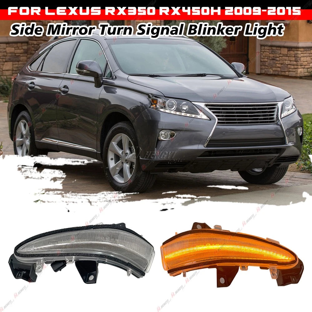 Sequential LED Wing Mirror Turn Signal Lamp for Lexus RX450H RX350 (2009–2015)