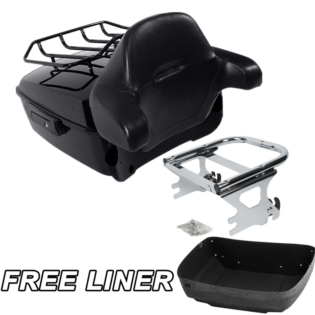 Trunk Backrest Pad Mount Rack for Harley Touring (1997–2008)