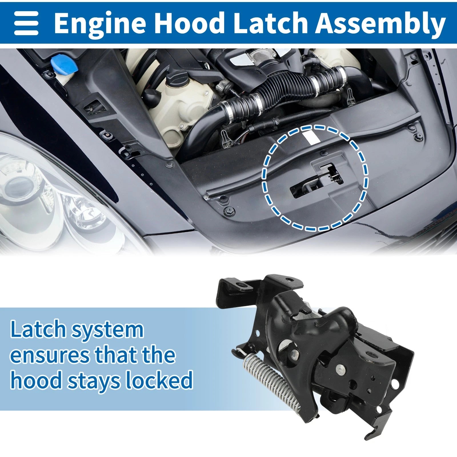 Hood Latch Assembly for BMW X1 Engine Hood Latch Lock Release (2016–2022)