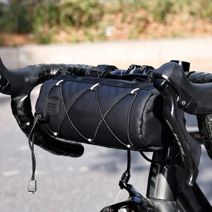 600D Waterproof Bicycle Handlebar Bag with Shoulder Strap for Most Bicycles