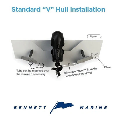 Bennett 6" x 8" Self Leveling Trim Tab System for Marine Boats