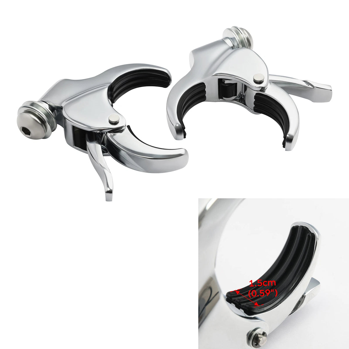 Set of 4 Windshield Clamps for Harley Fat Bob Low Rider (2018–2024)