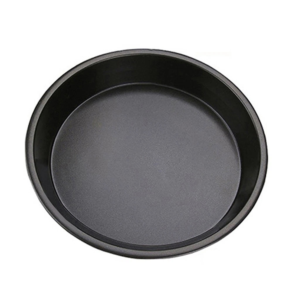 Set of 2 Pizza Pan Trays 6-10In Black Carbon Chip Dish